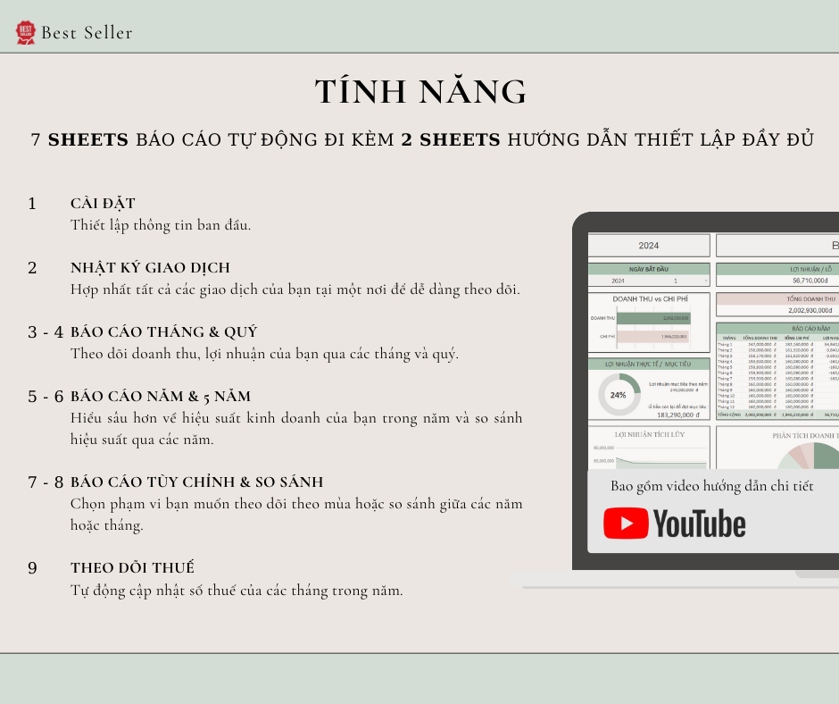 Profit & Lost – Báo cáo lãi lỗ doanh nghiệp (Spreadsheet Template) - Image 2