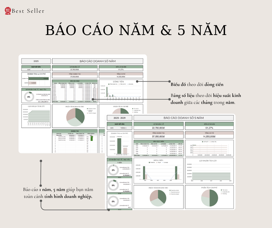 Profit & Lost – Báo cáo lãi lỗ doanh nghiệp (Spreadsheet Template) - Image 5