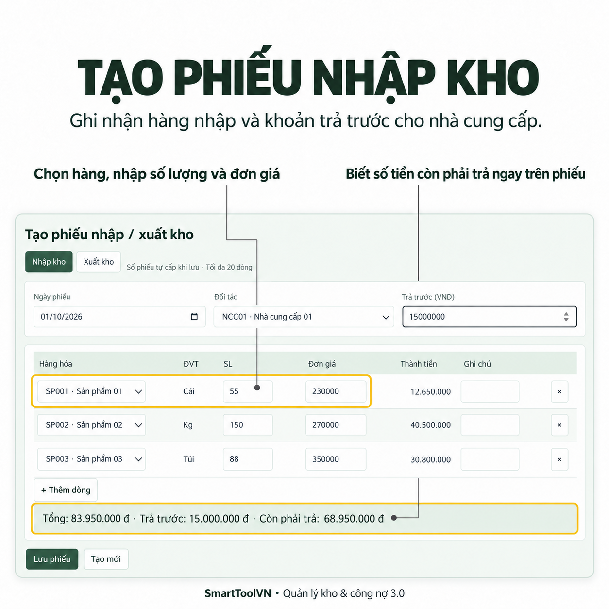 File quản lý kho và công nợ trên Google Sheets 3.0 - Image 2